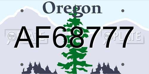 AF68777 Oregon License Plate