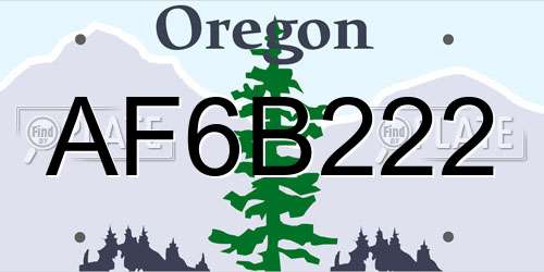 AF6B222 Oregon License Plate