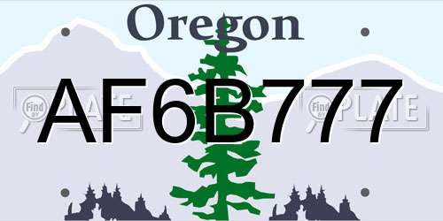 AF6B777 Oregon License Plate