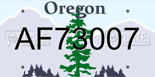 AF73007 Oregon License Plate