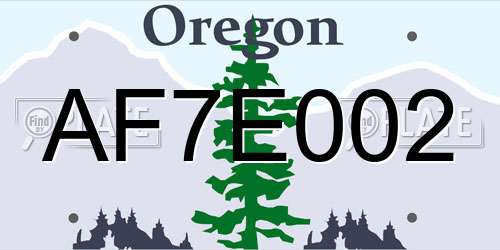 AF7E002 Oregon License Plate