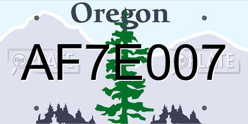 AF7E007 Oregon License Plate