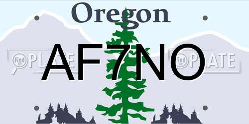AF7NO Oregon License Plate