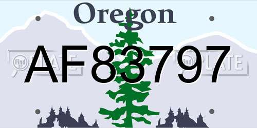 AF83797 Oregon License Plate
