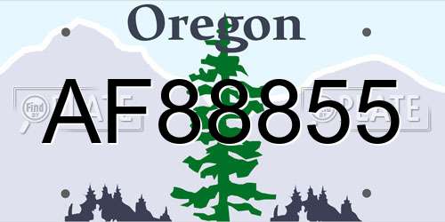 AF88855 Oregon License Plate