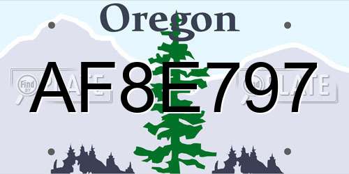 AF8E797 Oregon License Plate