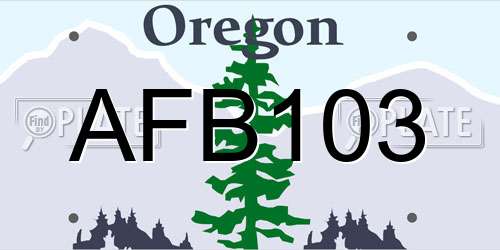 AFB103 Oregon License Plate