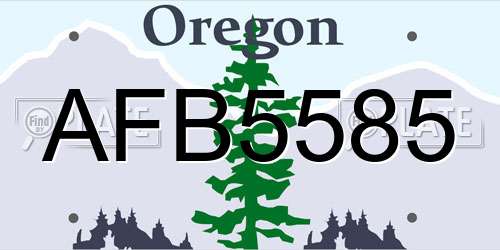 AFB5585 Oregon License Plate