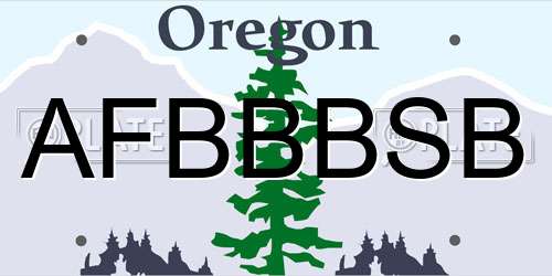 AFBBBSB Oregon License Plate