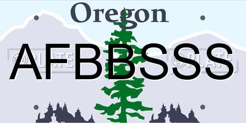 AFBBSSS Oregon License Plate
