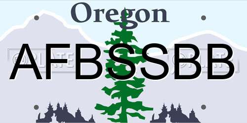 AFBSSBB Oregon License Plate