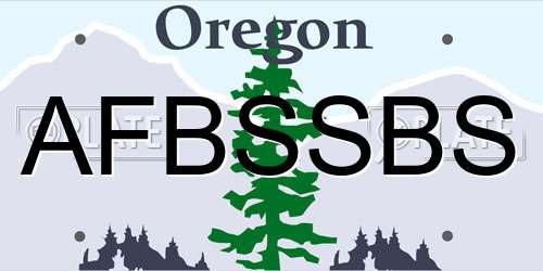 AFBSSBS Oregon License Plate