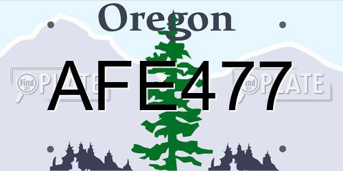 AFE477 Oregon License Plate