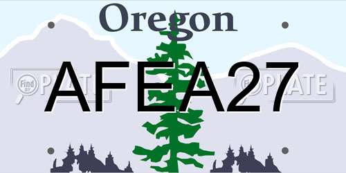 AFEA27 Oregon License Plate