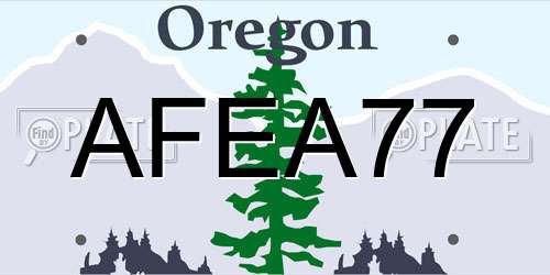 AFEA77 Oregon License Plate