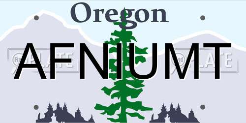 AFNIUMT Oregon License Plate