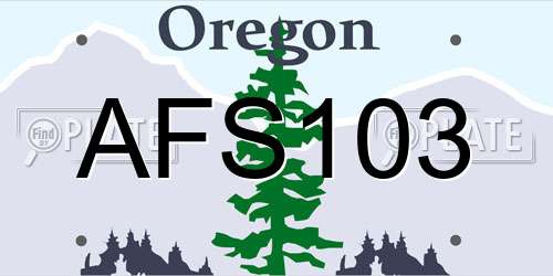 AFS103 Oregon License Plate