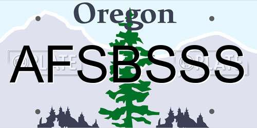 AFSBSSS Oregon License Plate