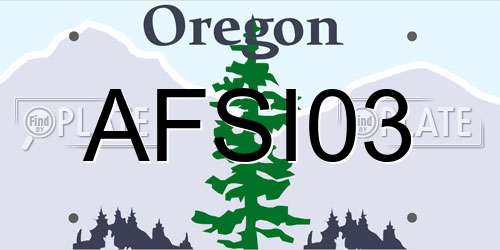 AFSI03 Oregon License Plate