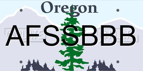 AFSSBBB Oregon License Plate