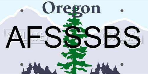 AFSSSBS Oregon License Plate