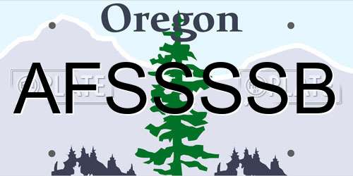 AFSSSSB Oregon License Plate