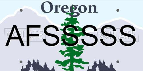 AFSSSSS Oregon License Plate