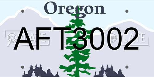 AFT3002 Oregon License Plate
