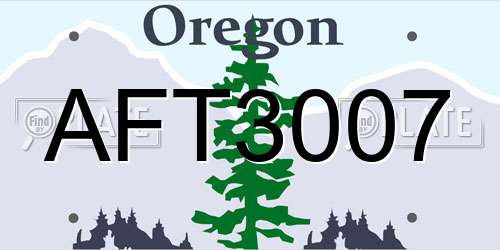 AFT3007 Oregon License Plate