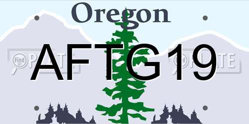 AFTG19 Oregon License Plate