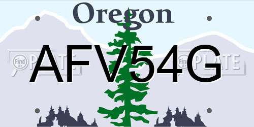 AFV54G Oregon License Plate