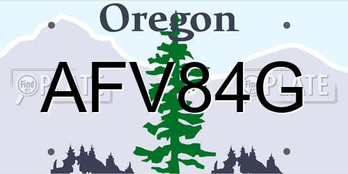 AFV84G Oregon License Plate