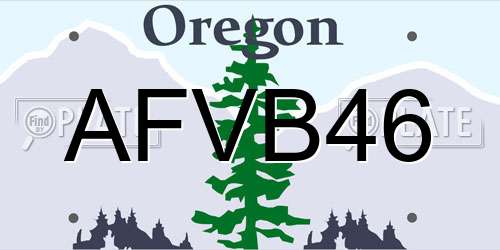 AFVB46 Oregon License Plate