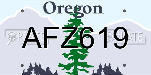 AFZ619 Oregon License Plate