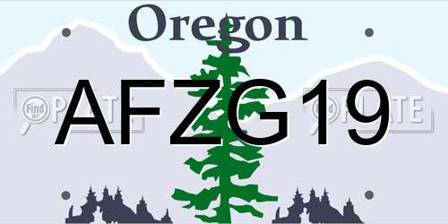 AFZG19 Oregon License Plate