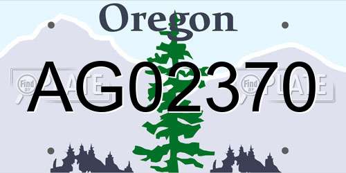 AG02370 Oregon License Plate