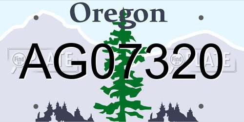 AG07320 Oregon License Plate