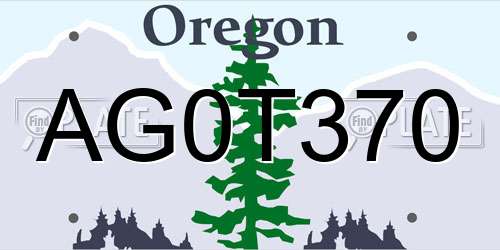 AG0T370 Oregon License Plate