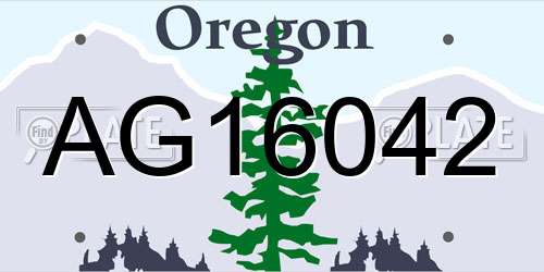 AG16042 Oregon License Plate