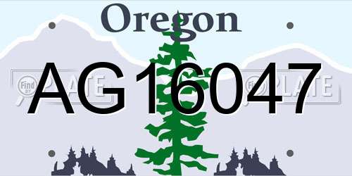 AG16047 Oregon License Plate