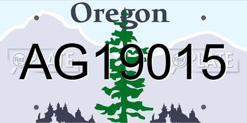 AG19015 Oregon License Plate