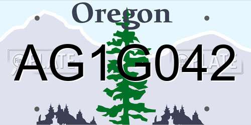 AG1G042 Oregon License Plate