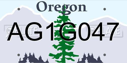 AG1G047 Oregon License Plate