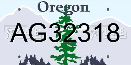 AG32318 Oregon License Plate