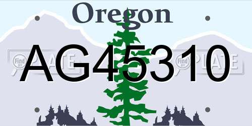 AG45310 Oregon License Plate