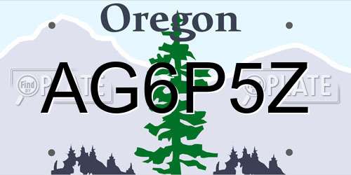 AG6P5Z Oregon License Plate