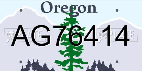 AG76414 Oregon License Plate