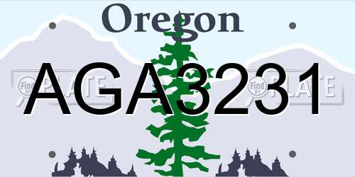 AGA3231 Oregon License Plate