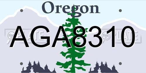 AGA8310 Oregon License Plate