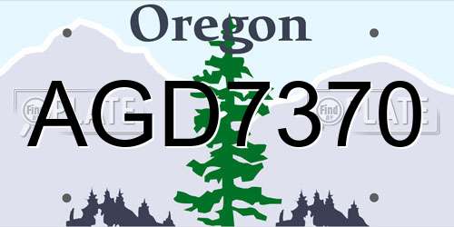 AGD7370 Oregon License Plate